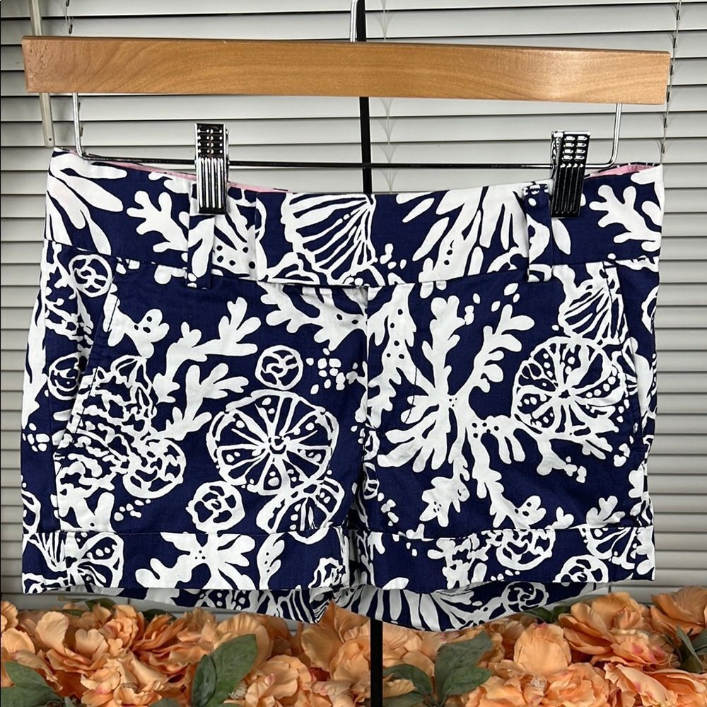 Lilly Pulitzer Barclay Shorts Blue White Size 00